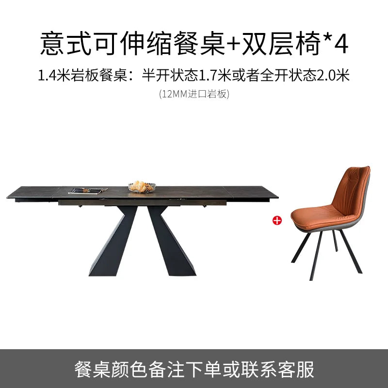 Extendable Extending Dining Table Coffee Restaurant Kitchen Study Dining Table Modern Luxury Service Mesa Living Room Furniture
