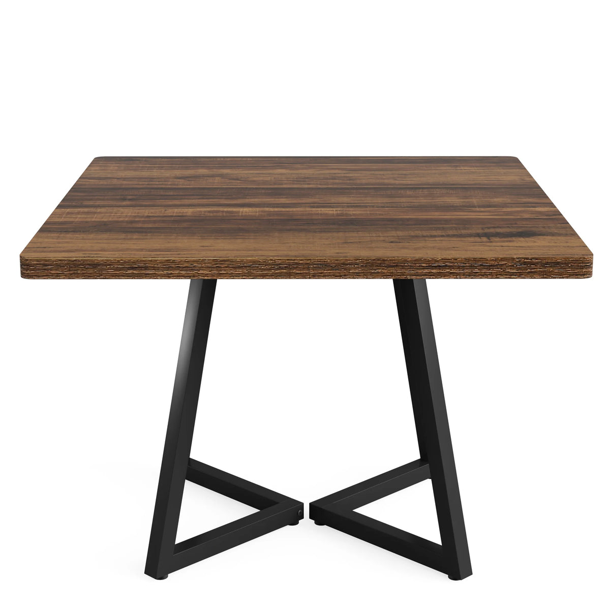 Tribesigns Square Dining Table for 4, 31.5" Industrial Dinner Table with Metal Base, Wood Kitchen Table for Dining Room