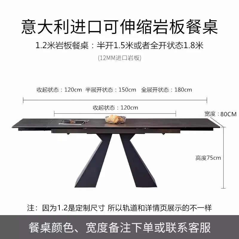 Extendable Extending Dining Table Coffee Restaurant Kitchen Study Dining Table Modern Luxury Service Mesa Living Room Furniture