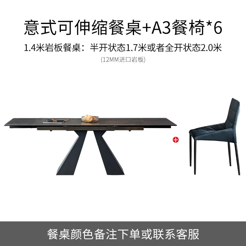 Extendable Extending Dining Table Coffee Restaurant Kitchen Study Dining Table Modern Luxury Service Mesa Living Room Furniture
