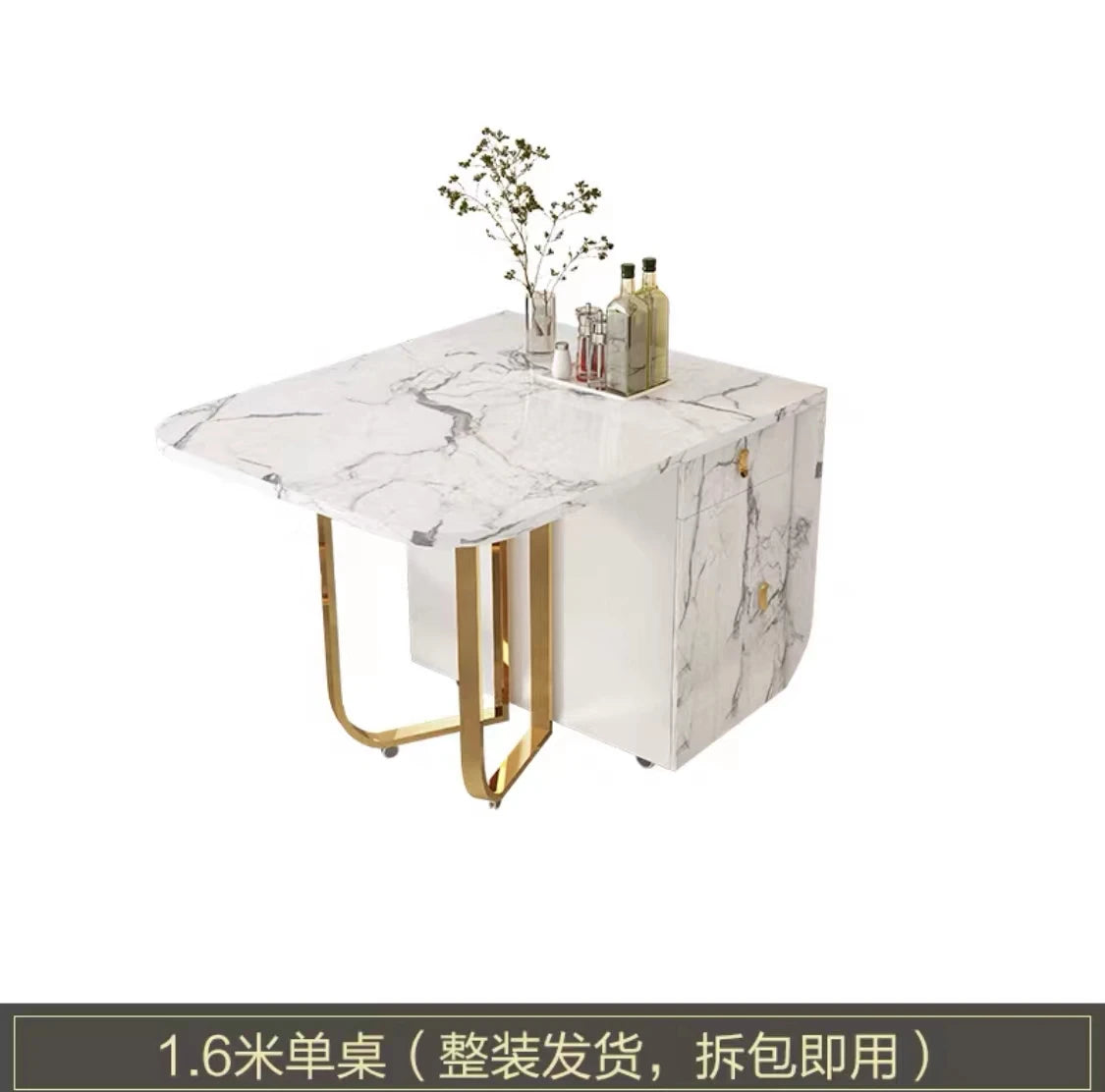 Folding Dining Table 8-10 People Table Set 1.6m Square Table With Chair Set Furniture For Dining Room Apartment Living Room