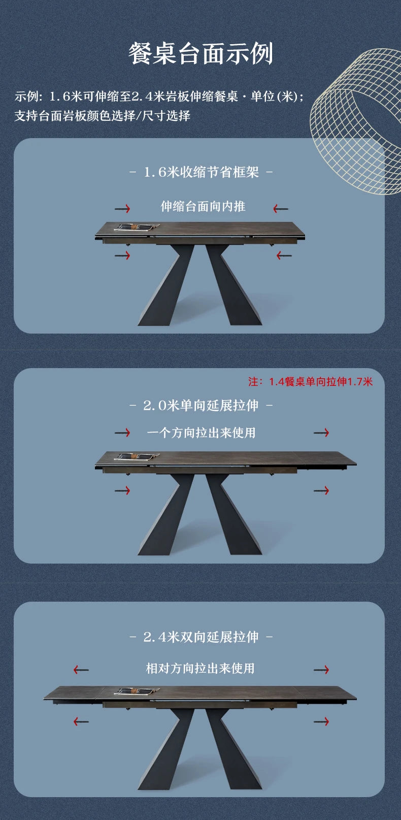 Extendable Extending Dining Table Coffee Restaurant Kitchen Study Dining Table Modern Luxury Service Mesa Living Room Furniture