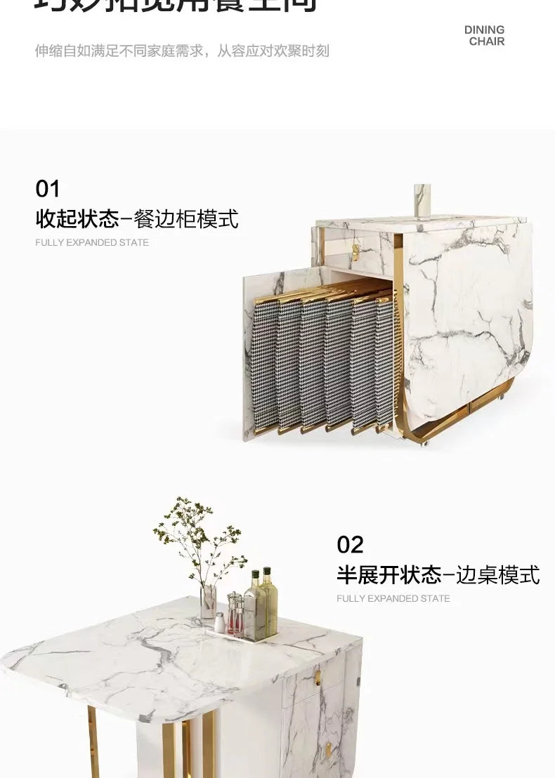 Folding Dining Table 8-10 People Table Set 1.6m Square Table With Chair Set Furniture For Dining Room Apartment Living Room