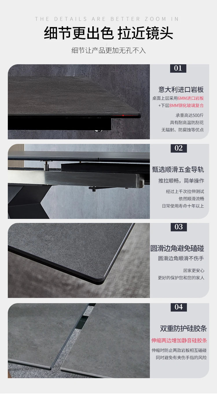 Extendable Extending Dining Table Coffee Restaurant Kitchen Study Dining Table Modern Luxury Service Mesa Living Room Furniture