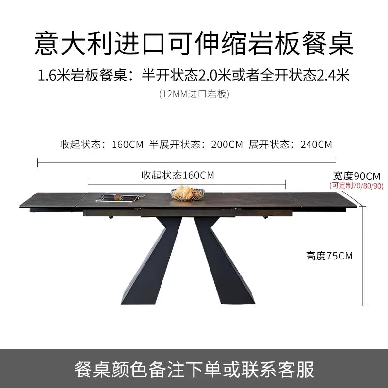 Extendable Extending Dining Table Coffee Restaurant Kitchen Study Dining Table Modern Luxury Service Mesa Living Room Furniture