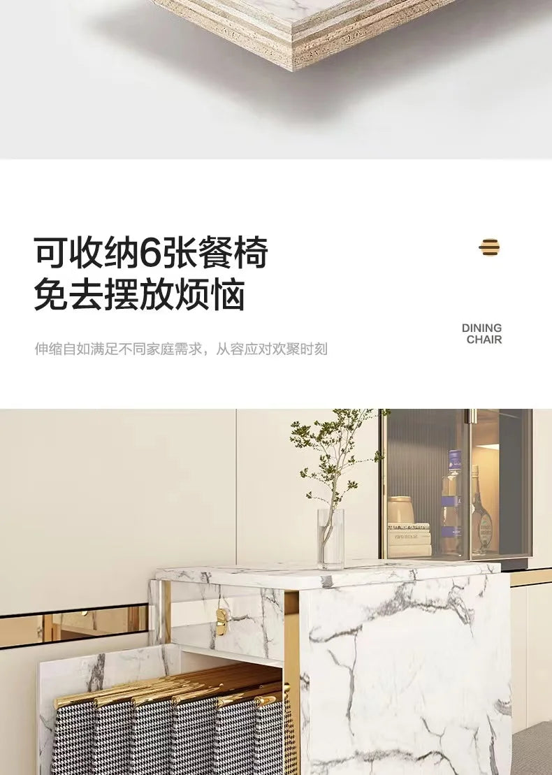 Folding Dining Table 8-10 People Table Set 1.6m Square Table With Chair Set Furniture For Dining Room Apartment Living Room