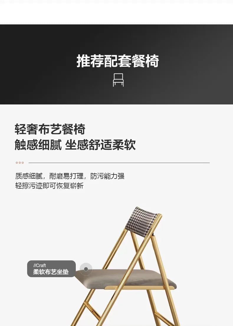 Folding Dining Table 8-10 People Table Set 1.6m Square Table With Chair Set Furniture For Dining Room Apartment Living Room
