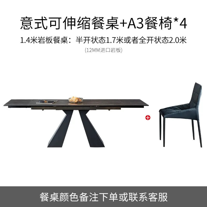 Extendable Extending Dining Table Coffee Restaurant Kitchen Study Dining Table Modern Luxury Service Mesa Living Room Furniture