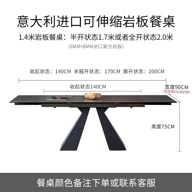 Extendable Extending Dining Table Coffee Restaurant Kitchen Study Dining Table Modern Luxury Service Mesa Living Room Furniture