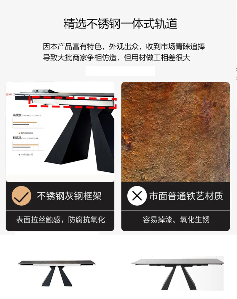 Extendable Extending Dining Table Coffee Restaurant Kitchen Study Dining Table Modern Luxury Service Mesa Living Room Furniture