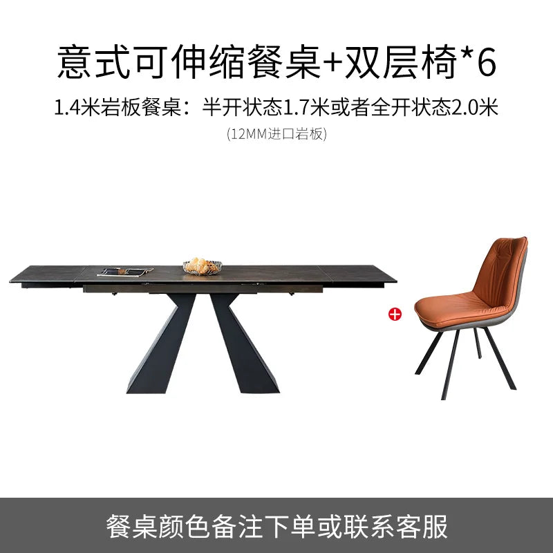 Extendable Extending Dining Table Coffee Restaurant Kitchen Study Dining Table Modern Luxury Service Mesa Living Room Furniture