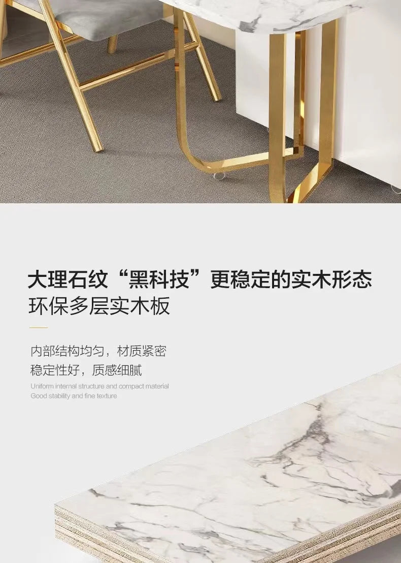 Folding Dining Table 8-10 People Table Set 1.6m Square Table With Chair Set Furniture For Dining Room Apartment Living Room