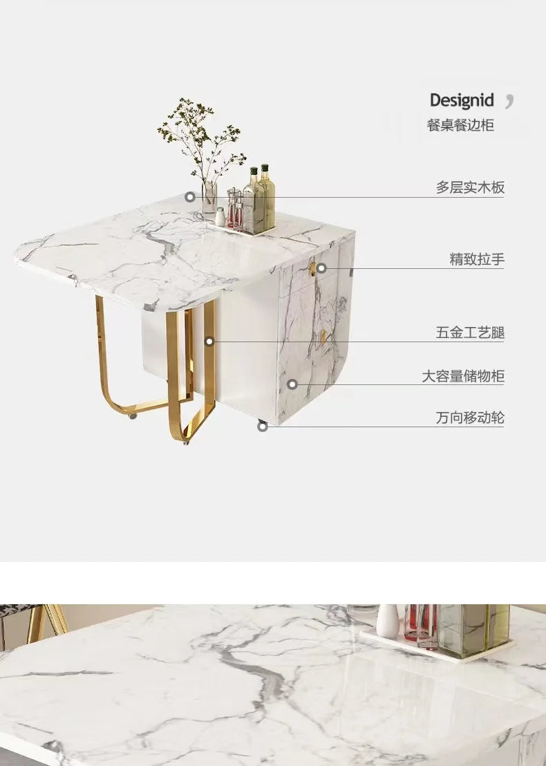 Folding Dining Table 8-10 People Table Set 1.6m Square Table With Chair Set Furniture For Dining Room Apartment Living Room